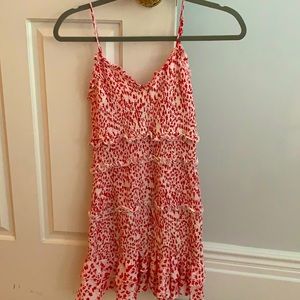 Mixology Red and White Smocked Pattern Dress SizeS